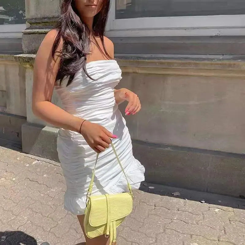 Daisy Sleeveless White Mini Dress